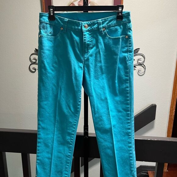 Cache Turquoise Capris Size 6 #DP311 - Picture 6 of 9